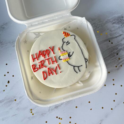 Bento cake with teddy bear for birthday