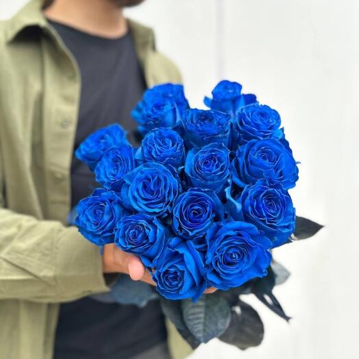 17 синих импортных роз Эквадор