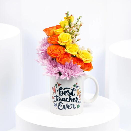 Best Teacher Flowers Mug