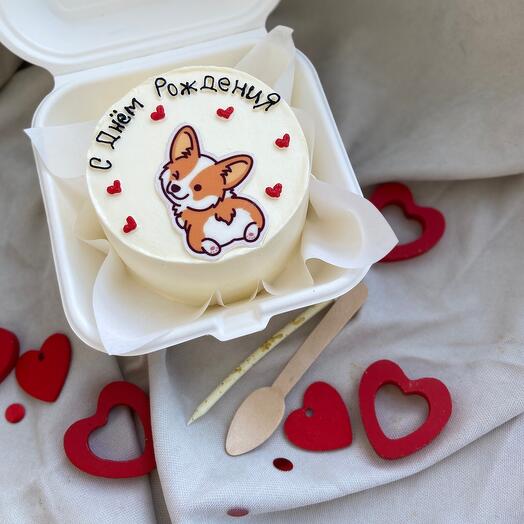 Бенто торт з днем народження, коргі, популярний, модний, милий, без приводу, сестрі, братові, другу, подрузі, коханим
