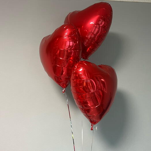 3 фольгированных шара Сердце