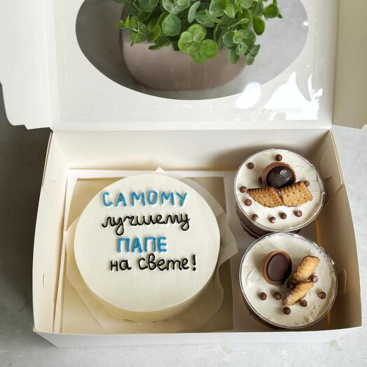 Набор сладостей Бенто торт+ трайфлы, в подарок папе , на 23 февраля