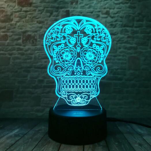 3D Calavera Skull Lamp