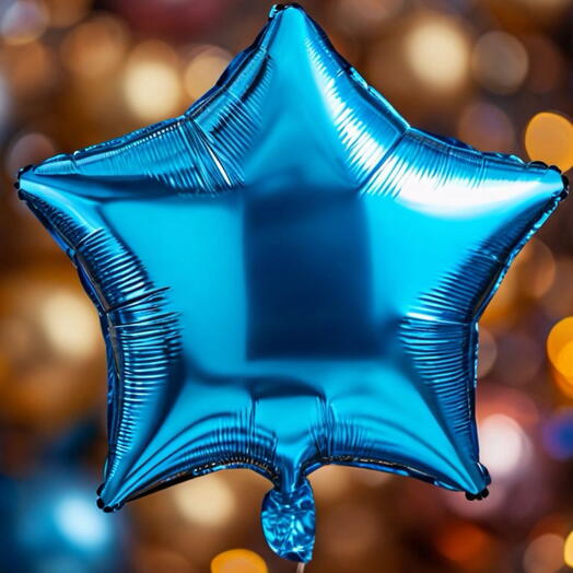 Шар Сердце гелий синее. Helium foil balloon Star blue