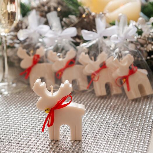 Свеча Олень 5 штук подарок на Новый 2025 год подруге, коллеге, клиентам Подарочный набор свечи олень бюлжетный подарок