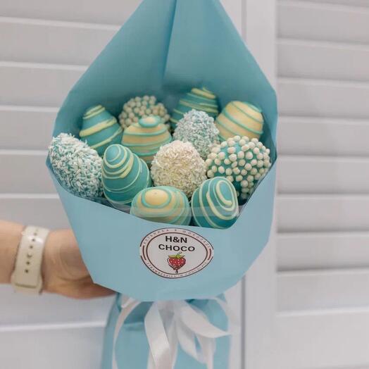 Букет клубники в шоколаде💕 мини синее
