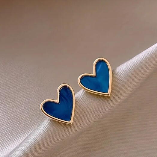 Blue hearts earrings