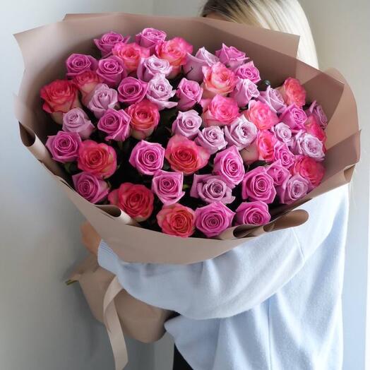 Розовый Микс из 51 розы