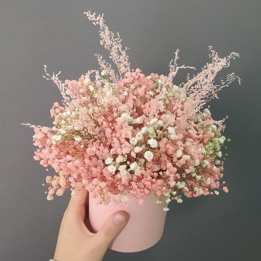 "Персиковое настроение" композиция из сухоцветов🌸 Гипсофилаг
