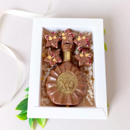 Мини шоколадный наборчик коньяк. Мужской набор. Подарок мужчине