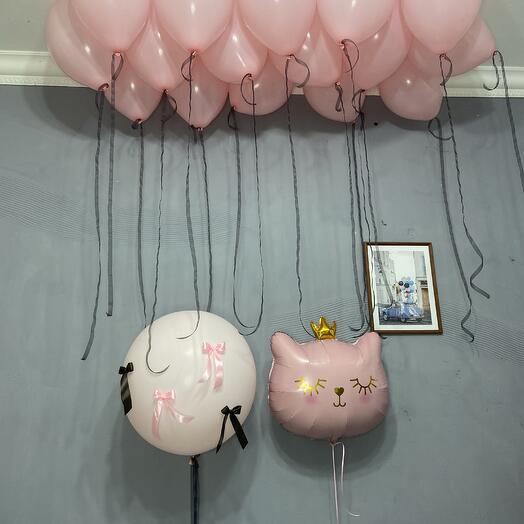 Кошечка розовая с короной