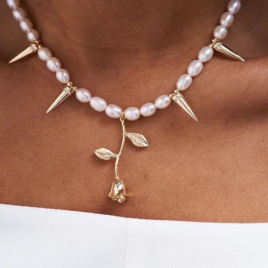 Колье из натурального жемчуга