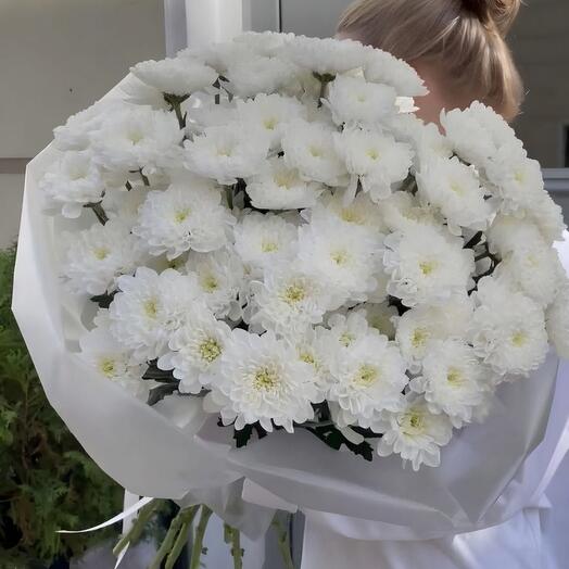 Букет "Белоснежное облако" + открытка