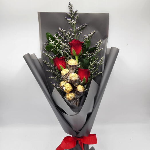 Chocolate Red Rose Bouquet