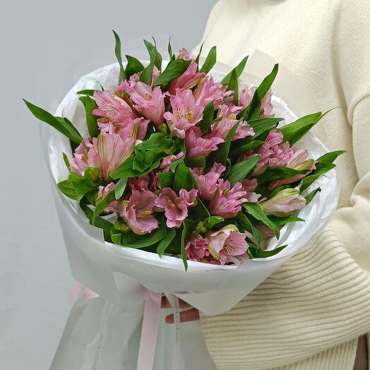 Pink alstroemeria 9 pieces