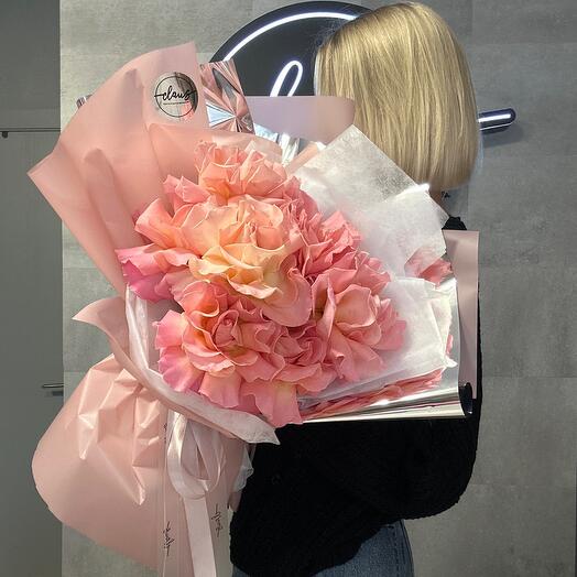 French pink roses in size L