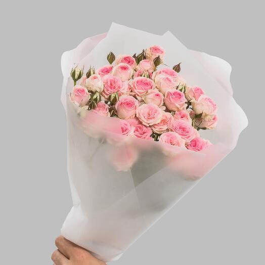 Букет розовых кустовых роз Kate Lynn, 7 шт., 50 см. Florentika