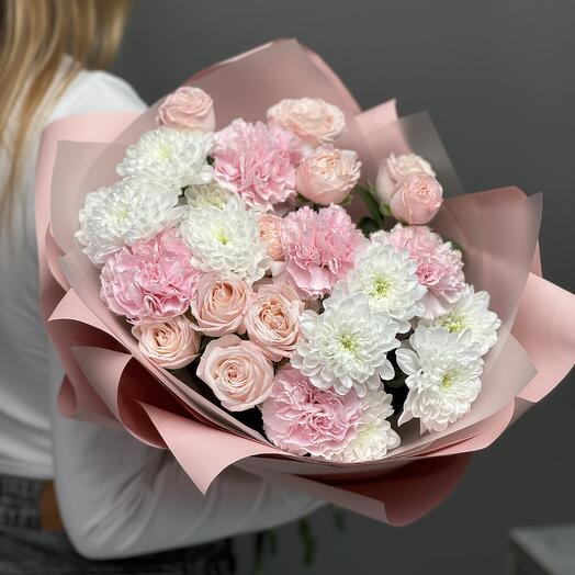 Rosas arbustivas, Dianthus "paleta Delicada"