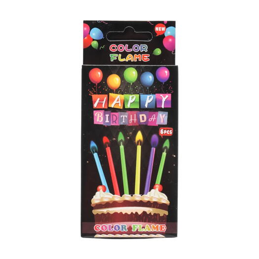 Cake candles multi-colored flame 6 pcs