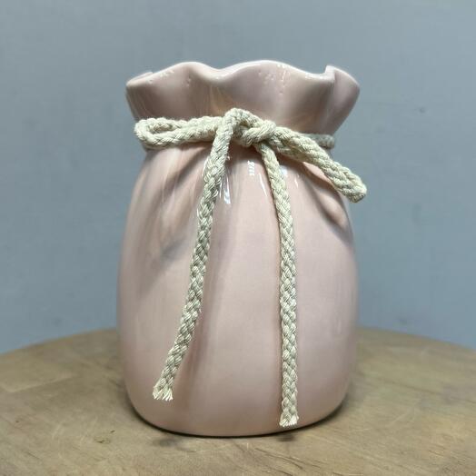 Ваза кувшин розовый