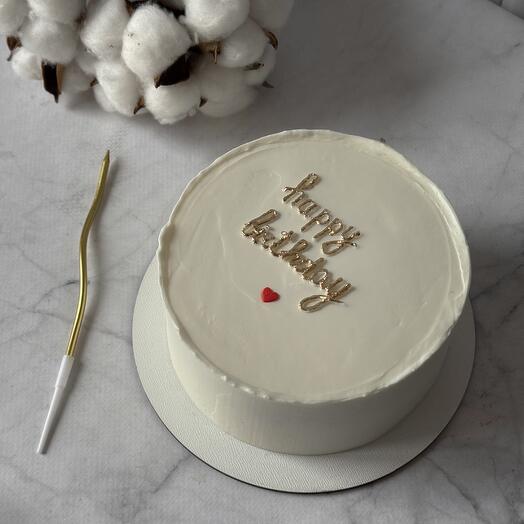 Бенто торт Happy birthday с золотой надписью