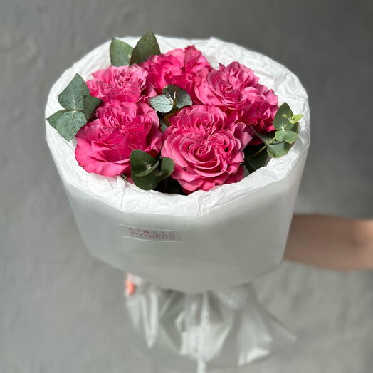 Lace rose with eucalyptus