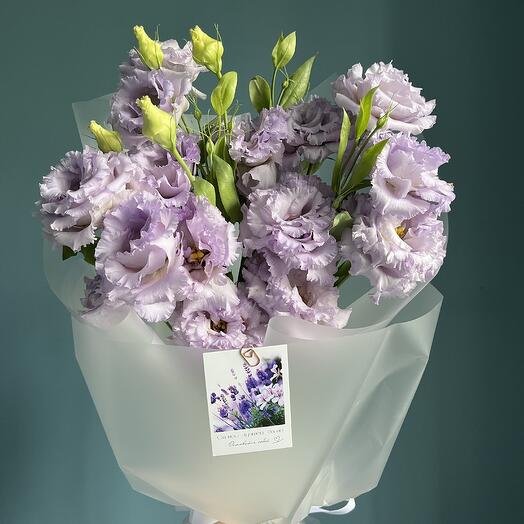 Моно букет с лавандовой эустомой 💜