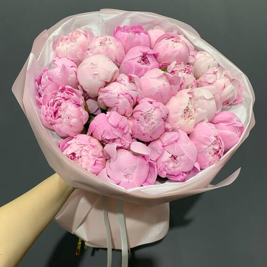 Розовые пионы 25шт