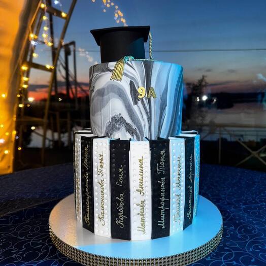 Pastel de graduación de dos niveles (para cualquier ocasión en diseño personalizado)