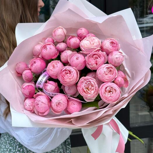 😍Кустовая пионовидная Роза🤗 Silva Pink - букет💕