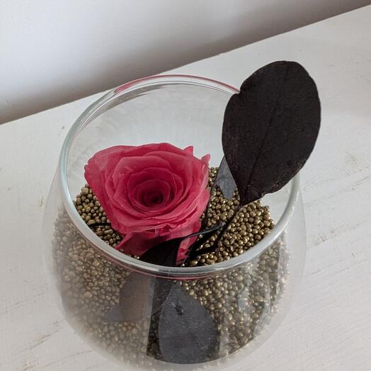 Фужер коньячный с красной розой