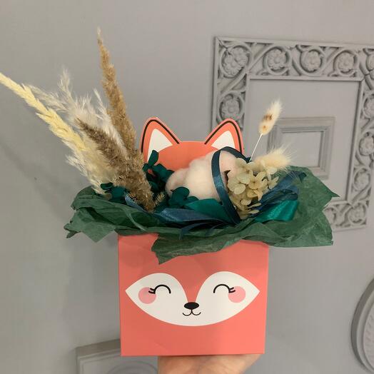 🦊Лисичка из сухоцветов