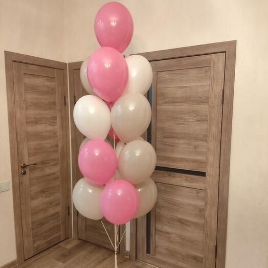 Fountain of foil balloons for girls + inscription with others