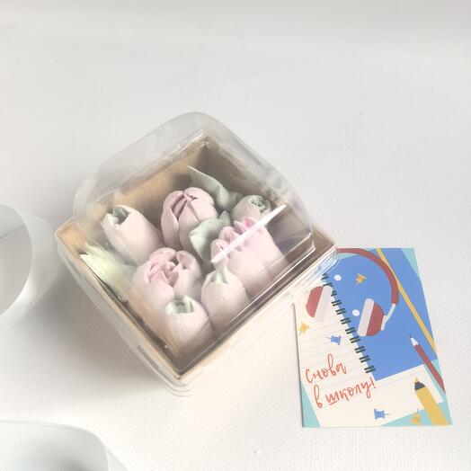 Тюльпаны из зефира 10см