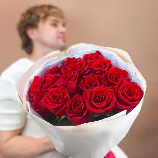 Бордовая Роза Эксплорер Explorer в оформлении 15 шт