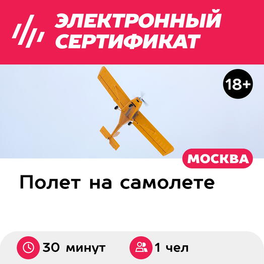 Подарочный сертификат Обзорный полет на самолете Aeroprakt, 1 чел., 30 мин. (Московская область)