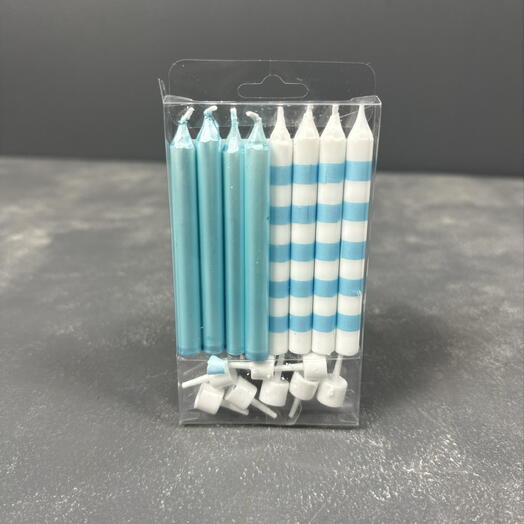 Свечи для торта Ассорти Blue White 8 шт