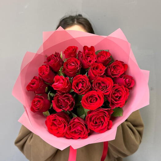 Красные розы 19 шт🌹