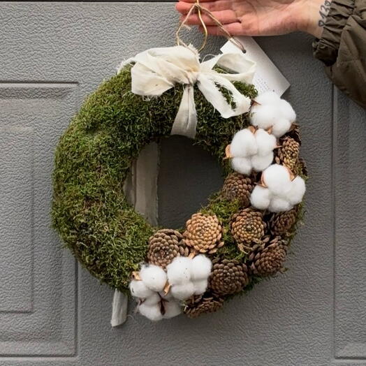 NY wreath Moss cotton