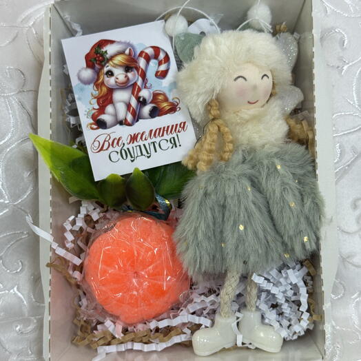 Набор игрушка мыло «мандарин» и открытка