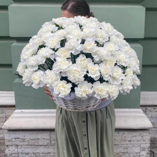 Кoрзинa диантус белый 101 шт  Flower Lab