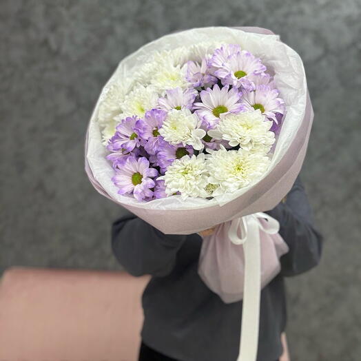 Букет из хризантем лаванда 💜