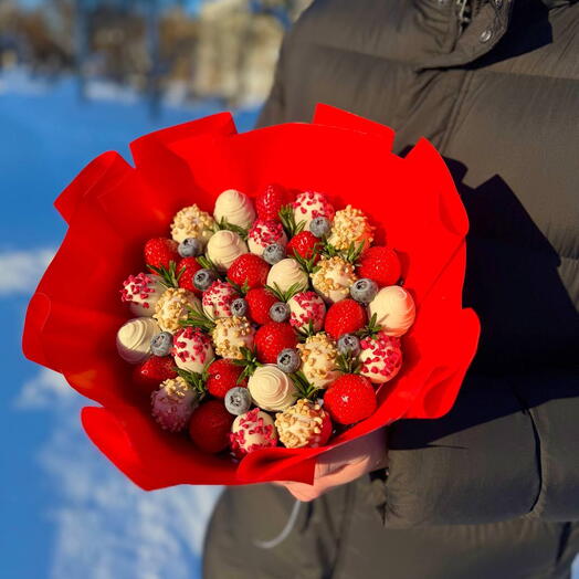 Букет ПУЛЬС из клубники в шоколаде