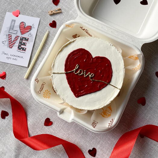 Бенто торт 500г второй половинке «love»