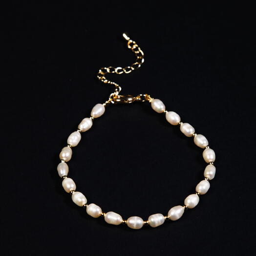 Браслет Сирень Белый жемчуг культивированный 14K 19 см (BRA1117)