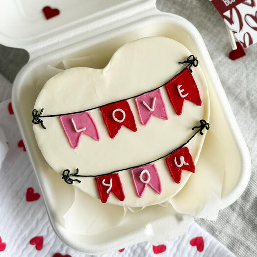 Бенто торт в форме сердца «love you»