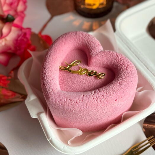 Бенто торт без сахара Клубничное сердце Love