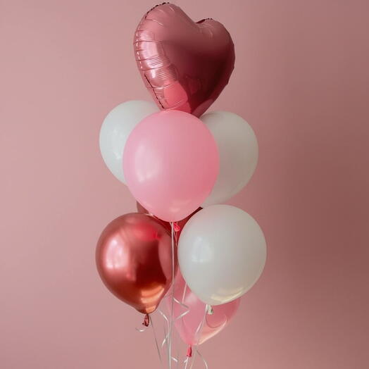 Фонтан шаров «Розовое сердце»