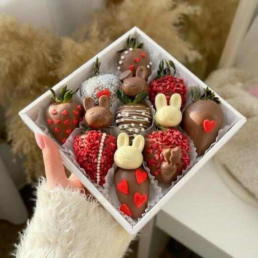 Клубника в шоколаде «Бельгийский заяц» 9шт