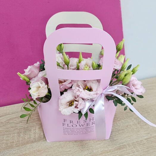 Розовая эустома 🌸 Сумочка с эустомой